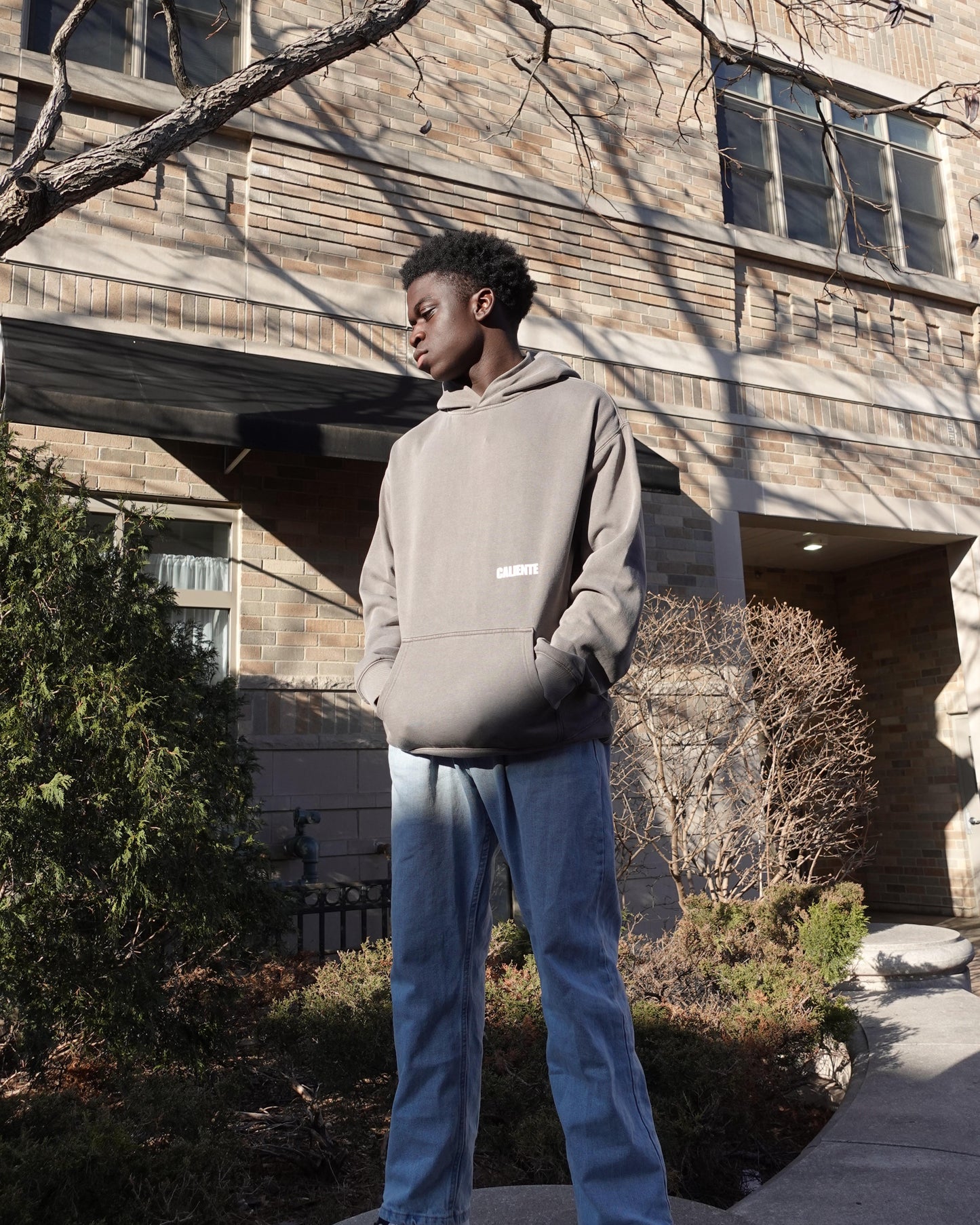 Caliente Faded Grey Hoodie